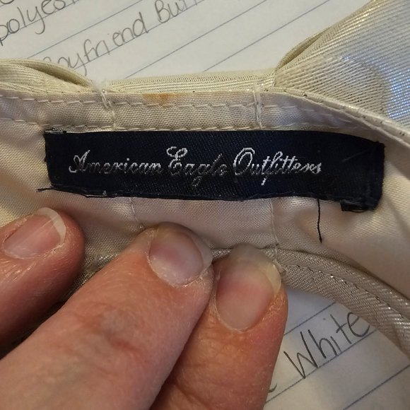 American Eagle Outfitters Cream on‎ Cream Metallic Polka Dots Open Back Dress - Picture 3 of 9